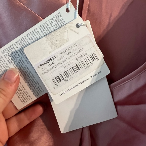 LA Perla Silk Camisole dark pink with spaghetti straps and stretch! NWT - Picture 5 of 12